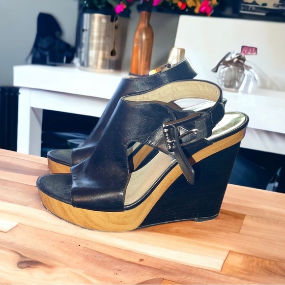 Shoes - Michael Kors leather wedges size 7 1/2